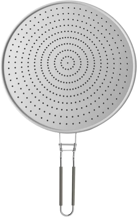 13-Inch Silicone Frying Pan Splatter Screen with Foldable Handle
