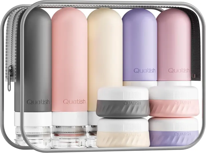 15-Piece Silicone Travel Toiletry Bottles Set — TSA-Approved, Leakproof
