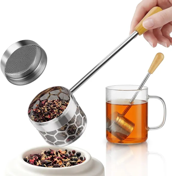 2-in-1 Loose Leaf Tea Infuser & Scoop with Ultra-Fine Mesh — Long Handle