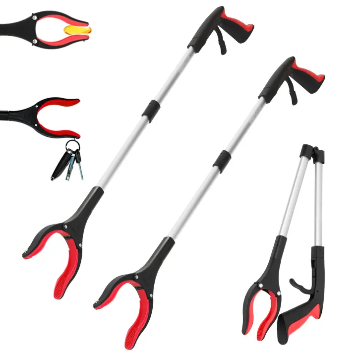 2-Pack 32-inch Reacher Grabbers with Magnetic Swivel Heads - Heavy-Duty Pickup Stick