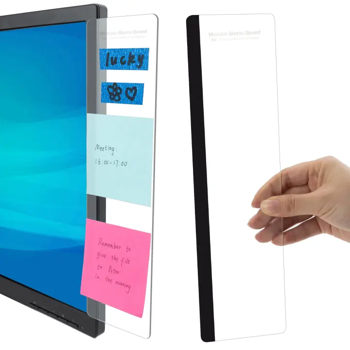 2-Pack Computer Monitor Memo Boards — Acrylic Sticky Note Panels