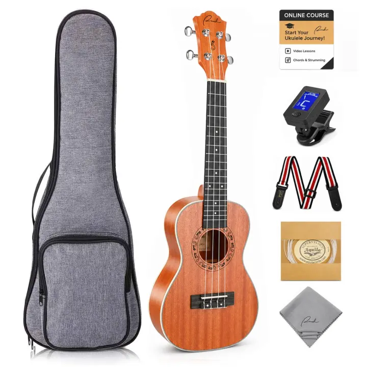 23" Concert Ukulele Starter Kit — Arched Sapele Body & Mahogany Neck