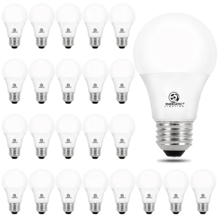 24-Pack A19 LED Bulbs — 60W Equivalent, 5000K Daylight, E26 (Non-Dimmable)