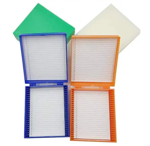 25-Slot Microscope Slide Storage Boxes — 4-Pack