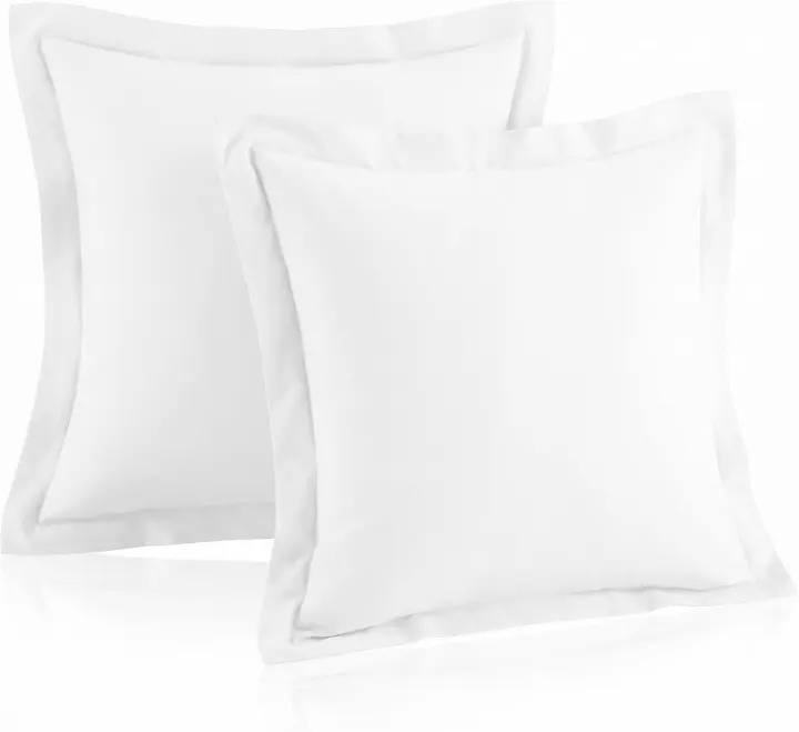 26 x 26 in White Euro Sham Covers — Set of 2 with 2-Inch Flange
