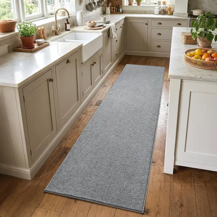 2x6 Grey Runner Rug — Thin Washable Non-Slip Indoor Runner