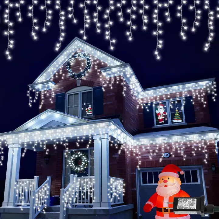 33ft Icicle LED String Lights — 400 LEDs, 8 Modes