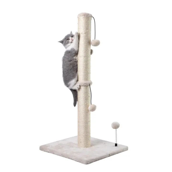 34-inch Sisal Cat Scratching Post with Hanging Ball — Indoor Scratcher