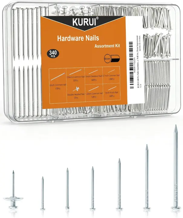 340-Piece Galvanized Picture Hanging Nail Assortment Kit
