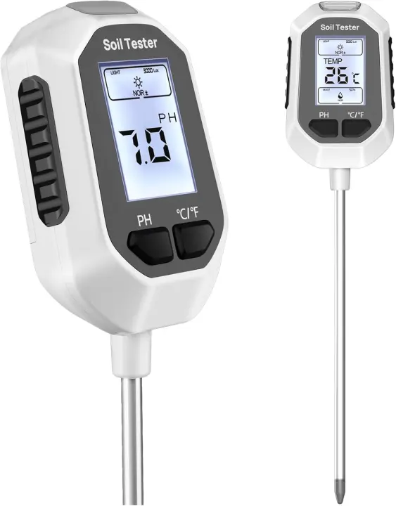4-in-1 Digital Soil Tester — Moisture, pH, Temp & Light Meter