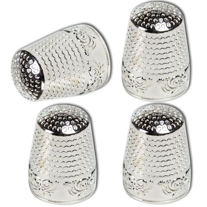 4-Pack Metal Sewing Thimbles — Finger Protectors for Hand Sewing