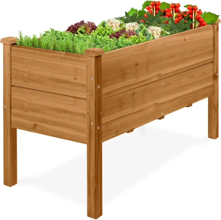 48 x 24 x 30 Elevated Fir Raised Garden Bed — 16 in. Deep