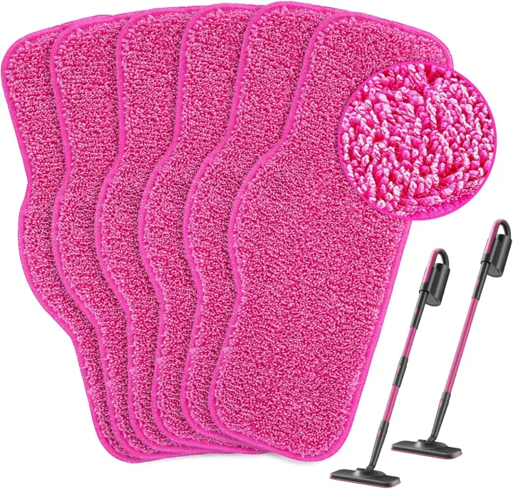 6-Pack Microfiber Steam Mop Pads — Fits Schenley 7‑in‑1 (Washable)
