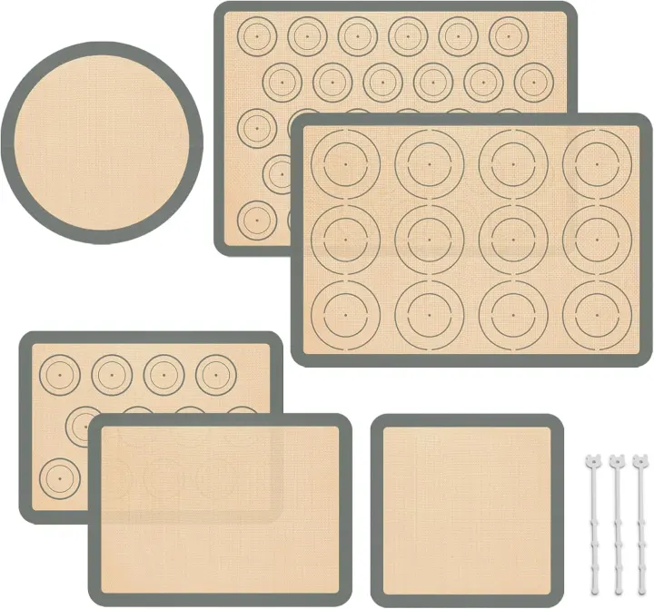 6-Piece Silicone Baking Mat Set — Oven Liners, Nonstick & Heat-Resistant