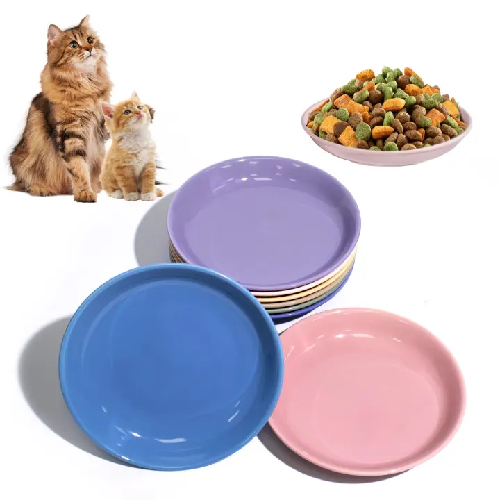 8-Pack Ceramic Cat Bowls — Shallow, Whisker-Friendly Feeding Dishes