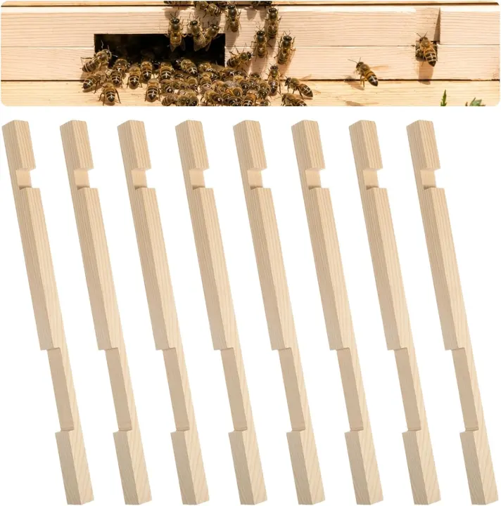 8-Pack Wooden Hive Entrance Reducers for 10-Frame Beehives