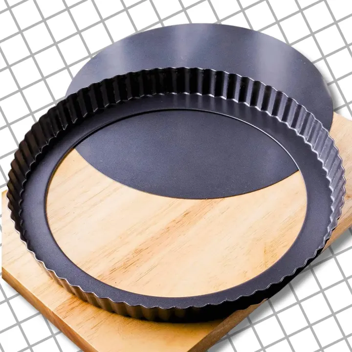 9-Inch Carbon Steel Tart Pan with Removable Bottom — Nonstick Quiche Pan