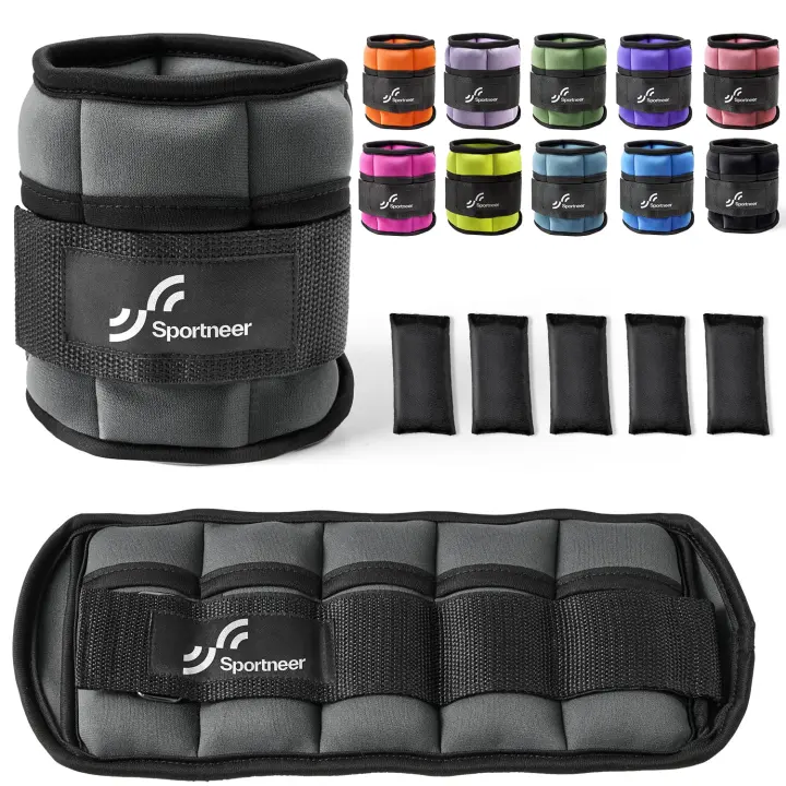 Adjustable Ankle Weights — Removable Sandbag Leg Weights (Pair)