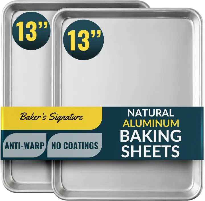 Aluminum Cookie Sheets 2-Pack — 13x9-inch Quarter Baking Pans