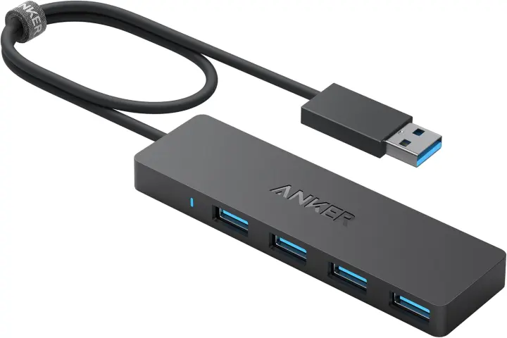 Anker 4-Port USB 3.0 Hub — Ultra-Slim USB-A Data Splitter (2 ft)
