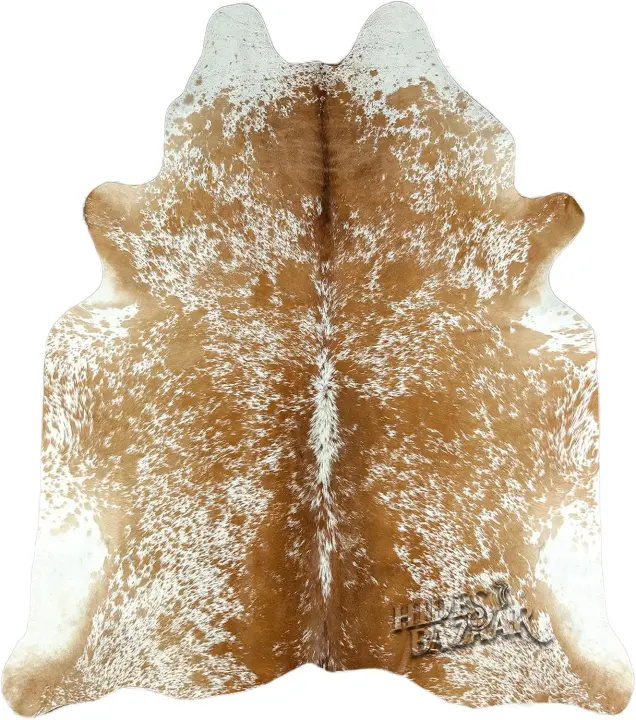 Brown Salt-and-Pepper Cowhide Rug — 6x8 ft Genuine Hair-On Leather