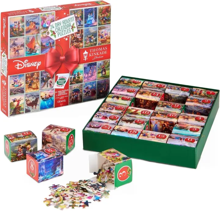 Ceaco Thomas Kinkade Disney 24-Day Mini Puzzle Advent Calendar