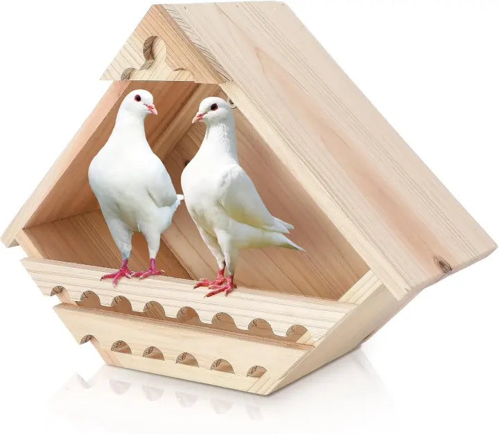 Cedar Triangular Dove Nesting Box — Outdoor Wooden Bird House