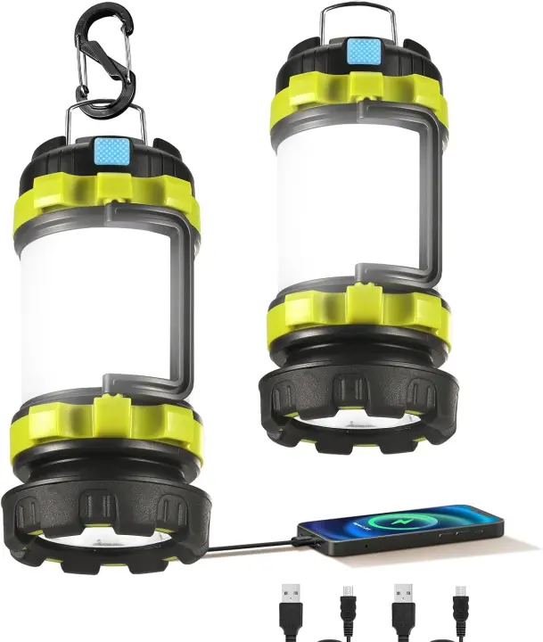 Consciot 2-Pack Rechargeable LED Camping Lantern & Flashlight