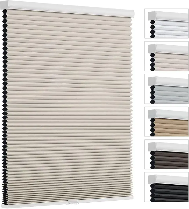 Cordless Blackout Honeycomb Cellular Shades — Room Darkening Window Blinds