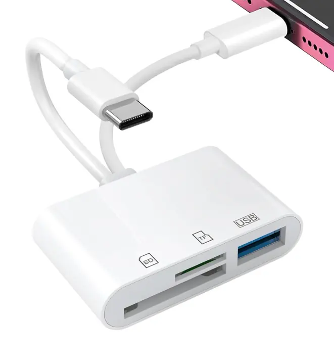 Dual-Port SD Card Reader for iPhone, iPad & USB-C Devices