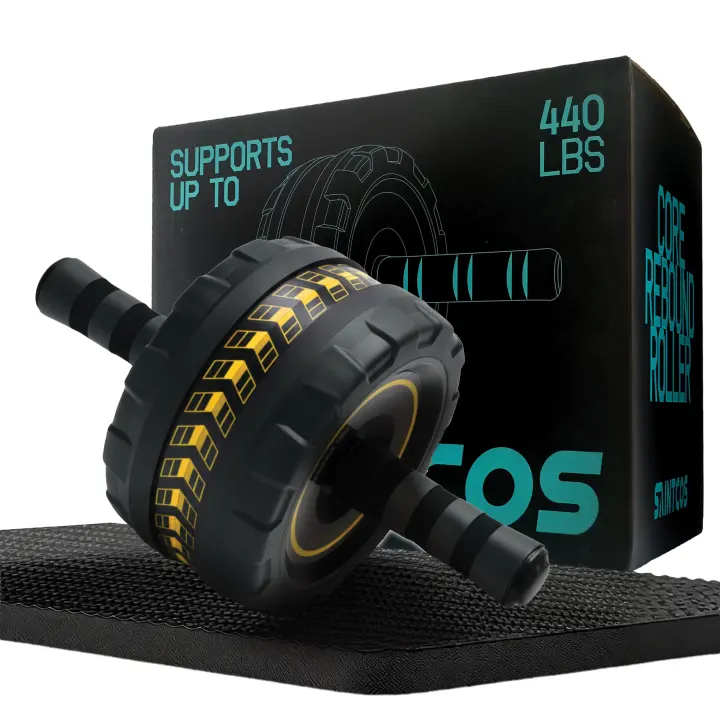 Dual-Wheel Ab Roller with Knee Pad — Core Strength Trainer