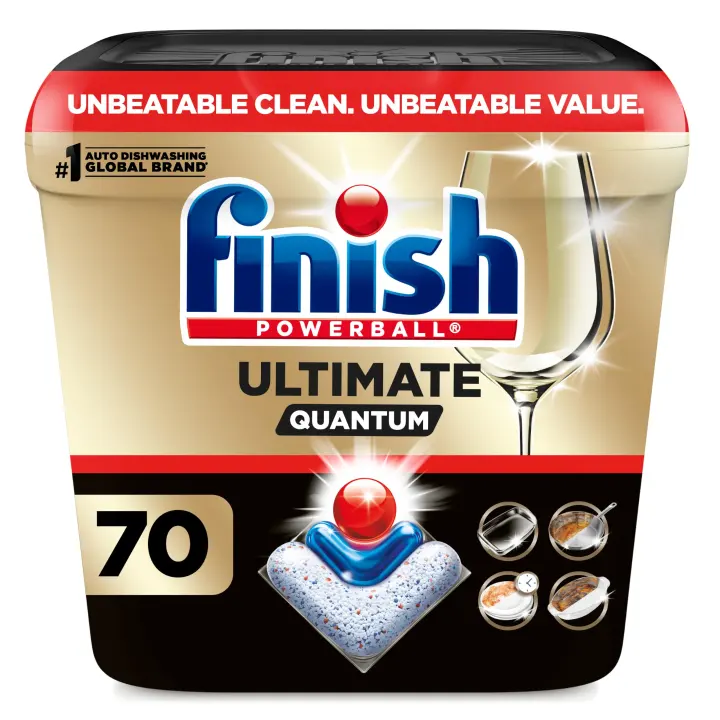Finish Ultimate Quantum Dishwasher Pods — 70 Count, Fresh Scent (Dishwasher Detergent)