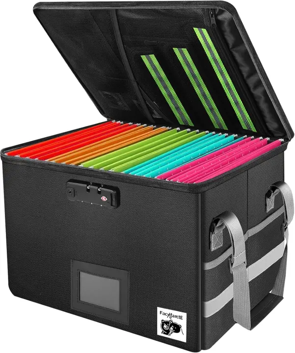 Fireproof Document Box & Bag Bundle with Upgraded TSA Combination Lock