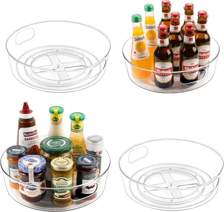 Guzon 4-Pack 11.5" Rotating Lazy Susan Turntable with Handles