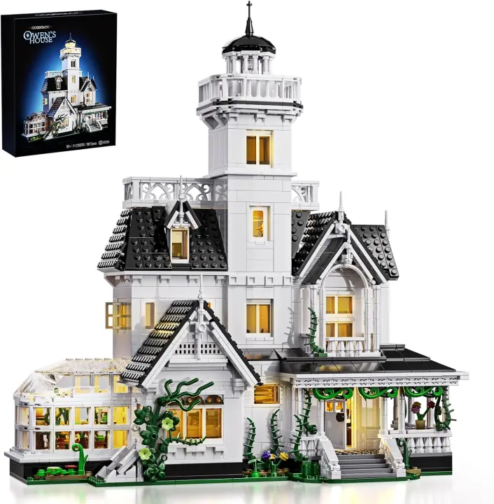 Haunted Victorian Model Building Kit with LED Lights — 1877 pcs