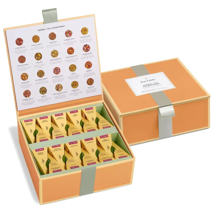 Herbal Pyramid Tea Sampler — 40-Count Gift Chest (20 Flavors, 2 Each)