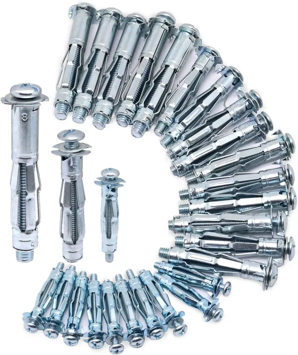 Hollow Wall Anchor Kit — Zinc-Plated Molly Bolts with Screws (30 pcs)