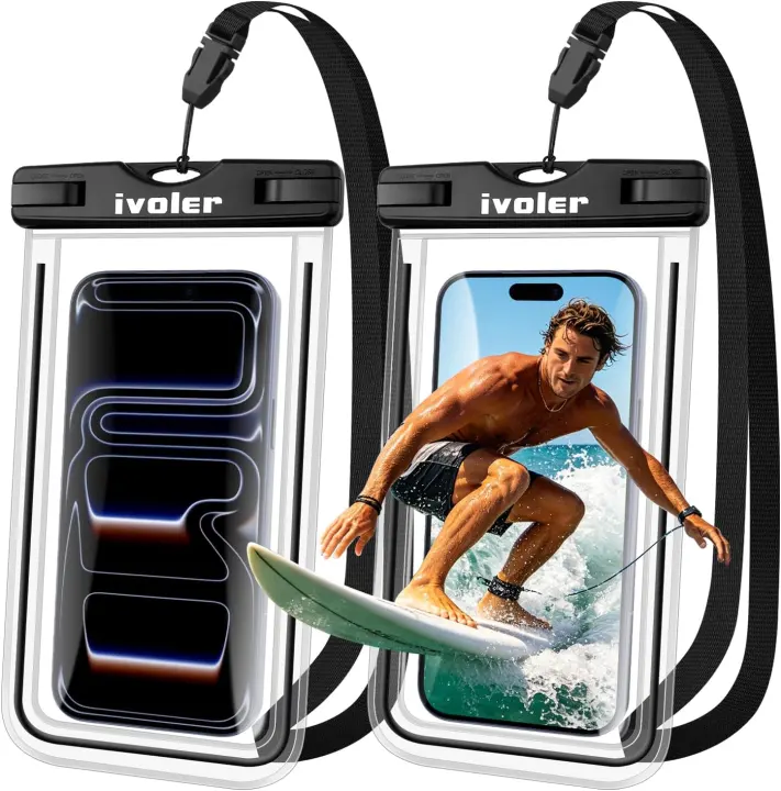 ivoler 2-Pack Waterproof Phone Pouch — Universal Mobile Dry Bag
