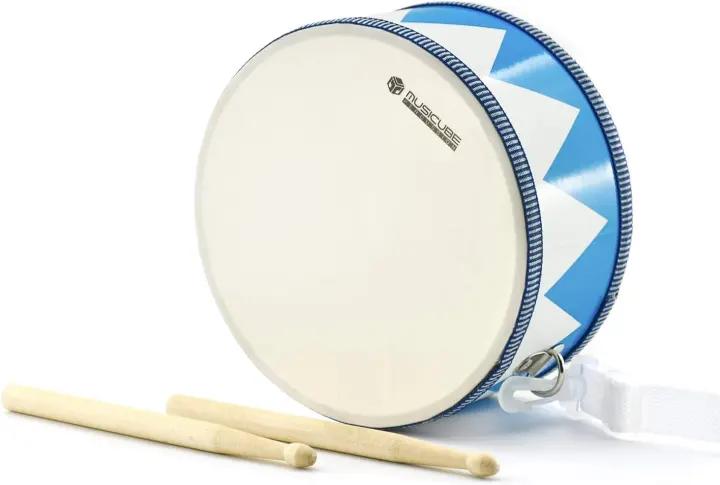 Kids Wooden Drum Set — 8-Inch Toddler Drum with Adjustable Strap & Sticks