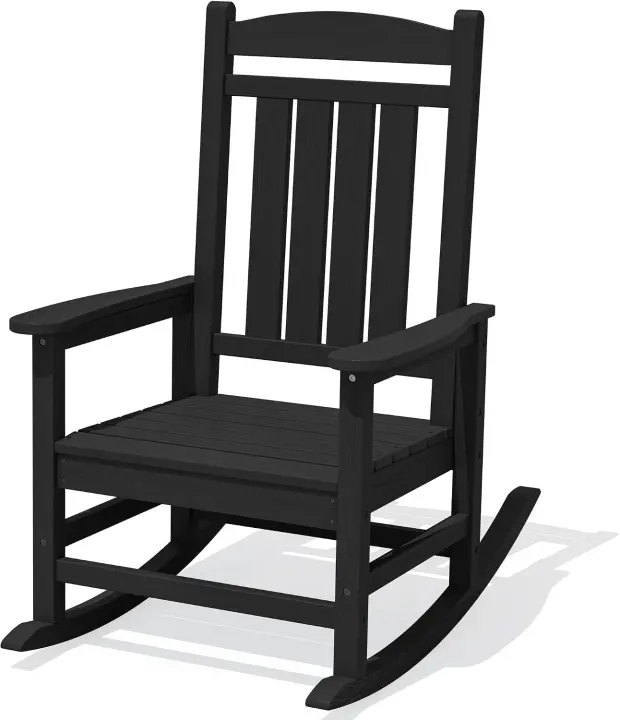 KINGYES Oversized HDPE Outdoor Rocking Chair — Wide-Seat Porch Rocker