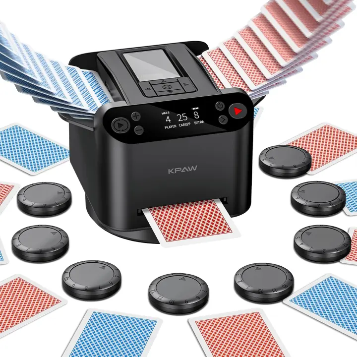 KPAW MAX 6 Automatic Card Shuffler & Dealer — 1–2 Decks, Up to 12 Players