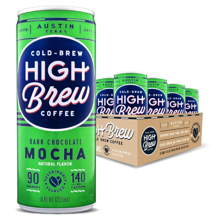 Lightly Sweetened Cold Brew Coffee — Ready-to-Drink Canned Mocha (140 mg)