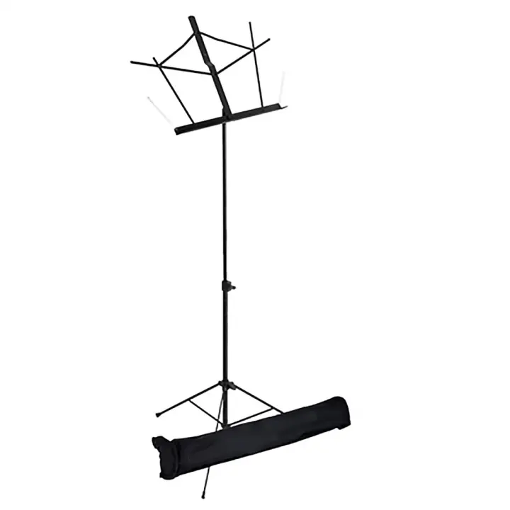 Lightweight Foldable Wire Music Stand with Carry Bag — Black