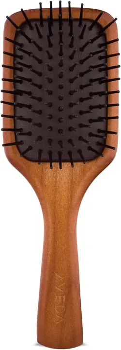 Mini Wooden Paddle Hair Brush — Detangling & Blow-Dry Tool