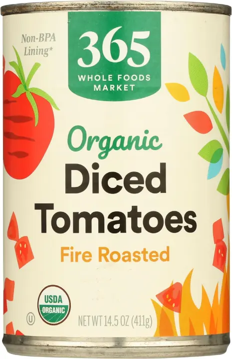 Organic Fire-Roasted Diced Tomatoes — 14.5 oz Cans (6-Pack)