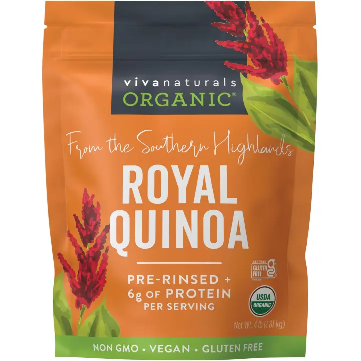 Organic White Quinoa — 4 lb Pre-Washed Whole Grain (Plant Protein)