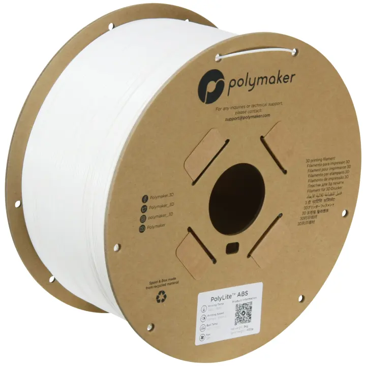 Polymaker ABS Filament — White, 1.75mm (3kg) Heat-Resistant
