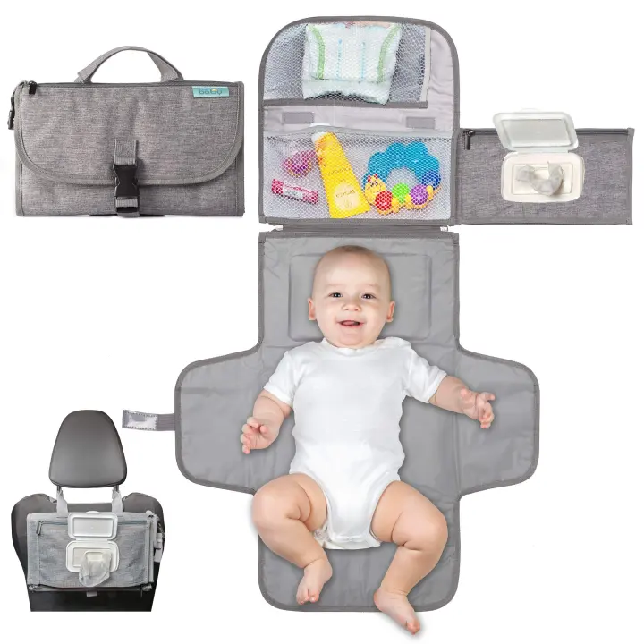 Portable Baby Changing Pad with Wipes Pocket — 22in Waterproof