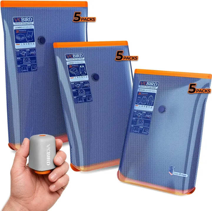 Rechargeable Cordless Vacuum Storage Bags — 15-Pack Space Savers