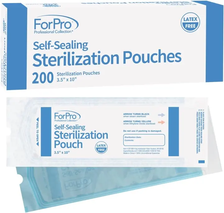 Self-Sealing Sterilization Pouches — 200 Pack, 3.5" x 10"